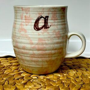 Anthroplogie pink coffee mug